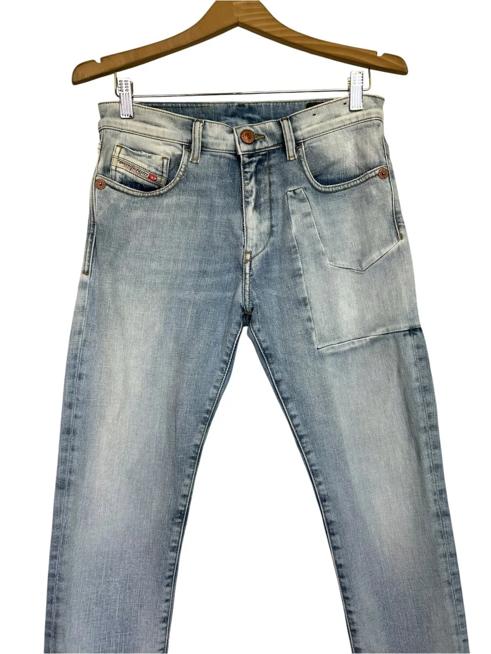 Diesel D-Strukt Slim Fit 29X32 Men’s Light Wash Blue  Jeans